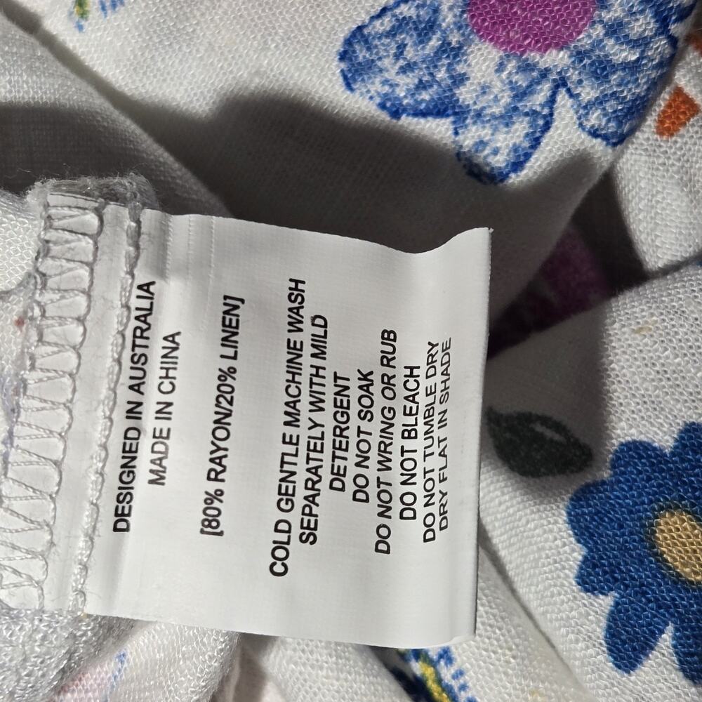 Label Of Love Anthropologie Womens XL Wide Leg Linen Blend Resort Pants Boho Art - Picture 9 of 12